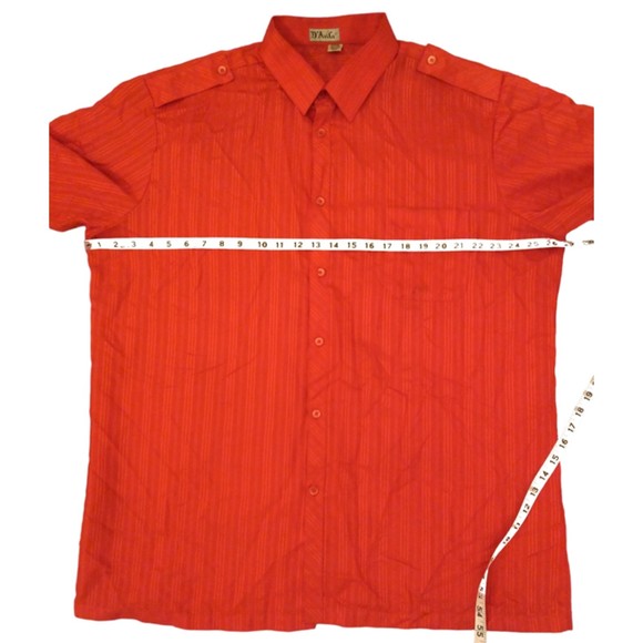 Vintage D'AVILA Red Short Sleeve Button Down Dress Shirt Size 2XL - Picture 7 of 10